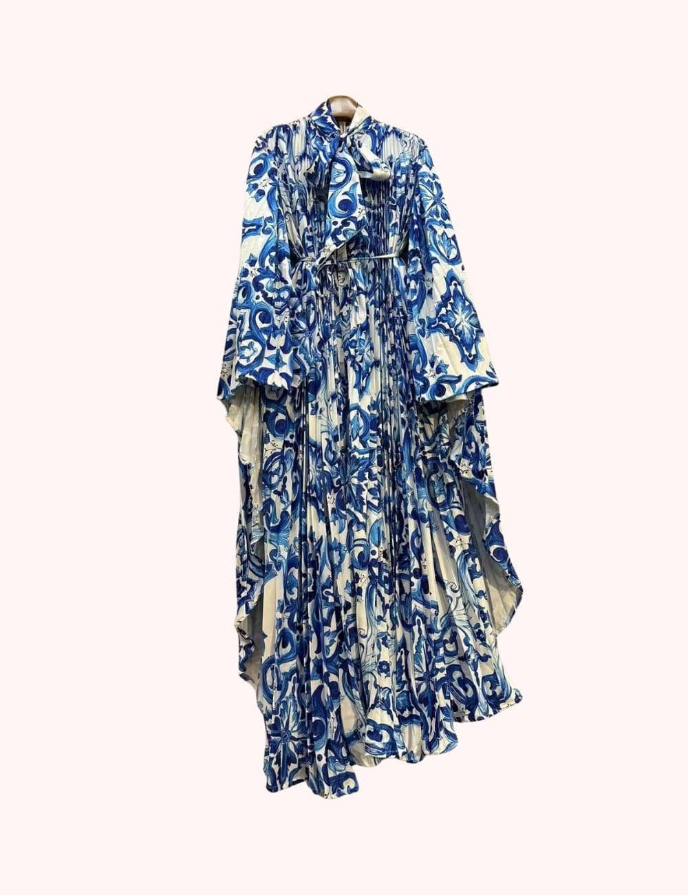 Robe kimono bleu marine manches évasées