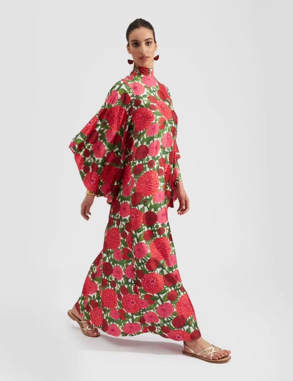 Robe Kimono Réversible | Roses Rouges