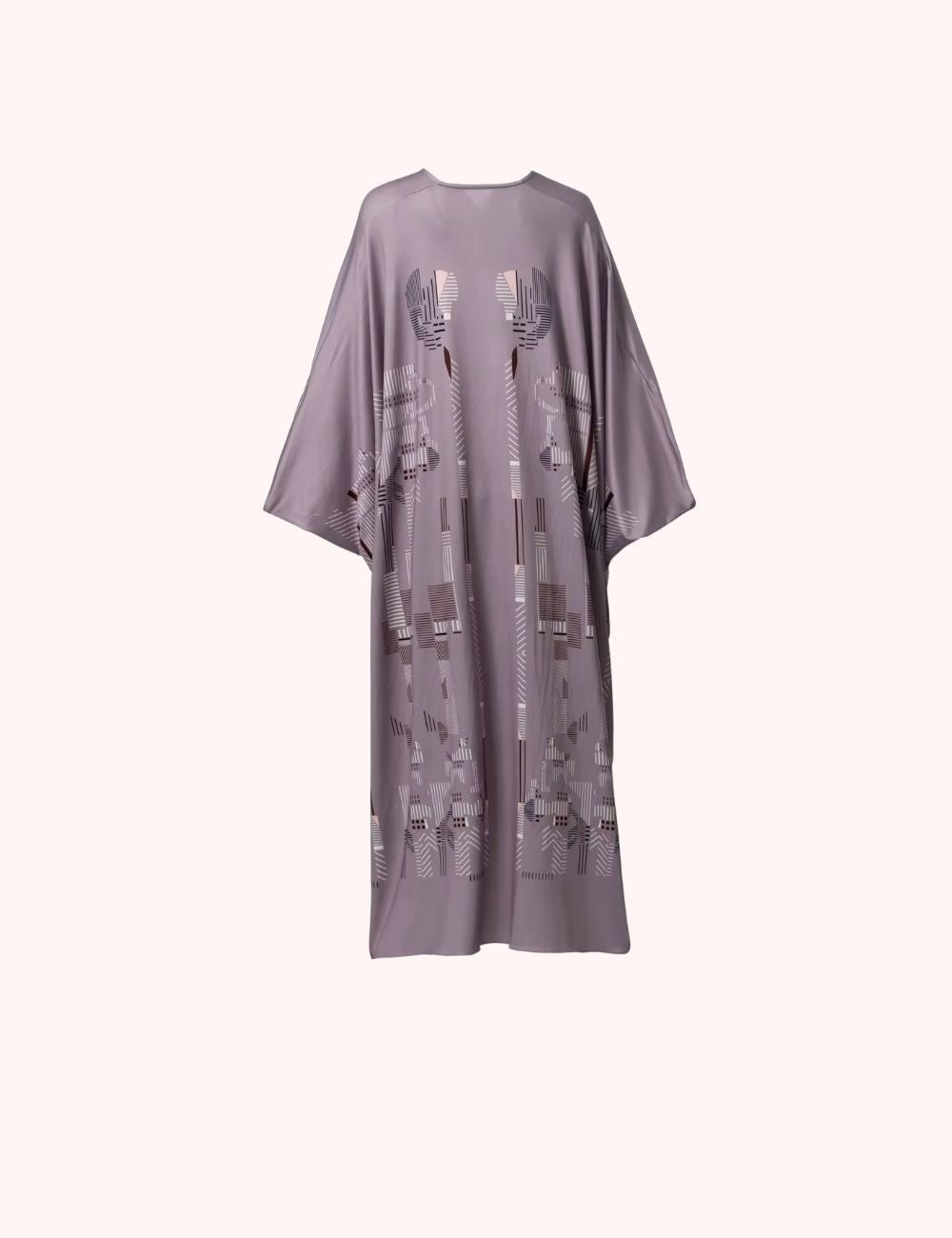 Kimono Long | Gris Géométrique