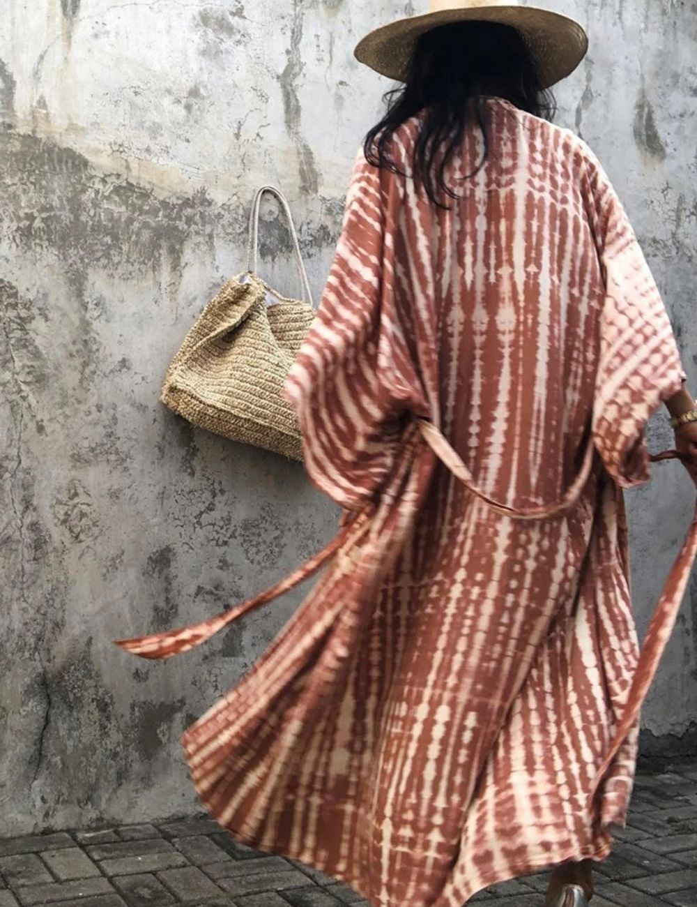 Kimono Long | Imprimé Café