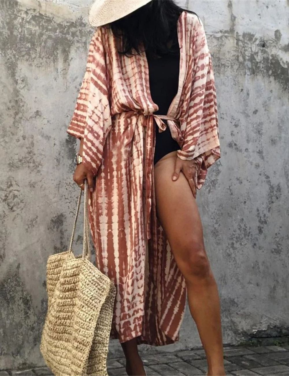 Kimono Long | Imprimé Café