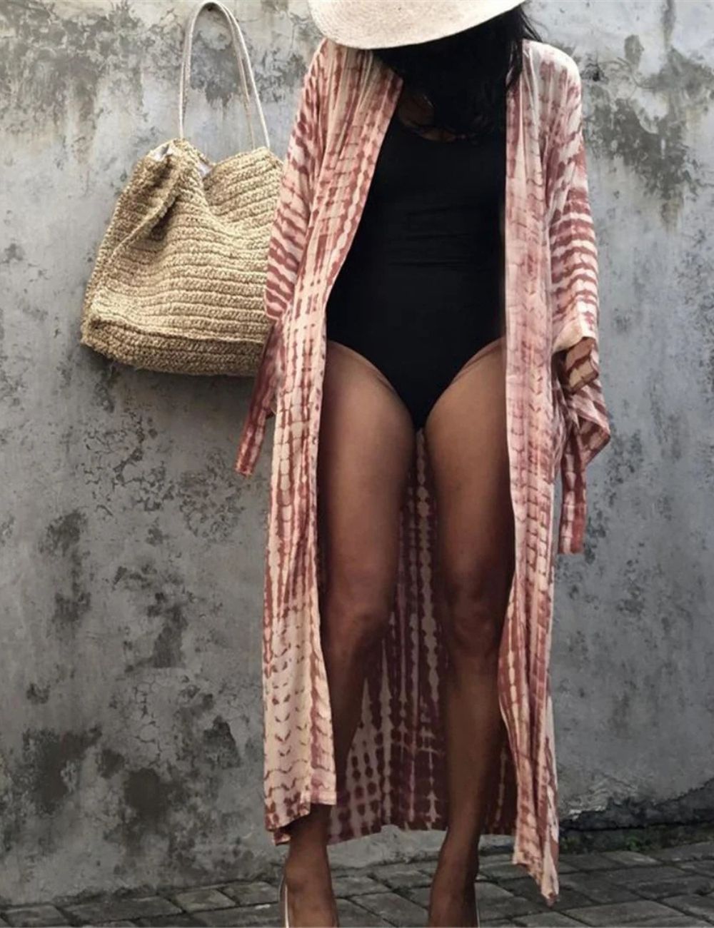 Kimono Long | Imprimé Café