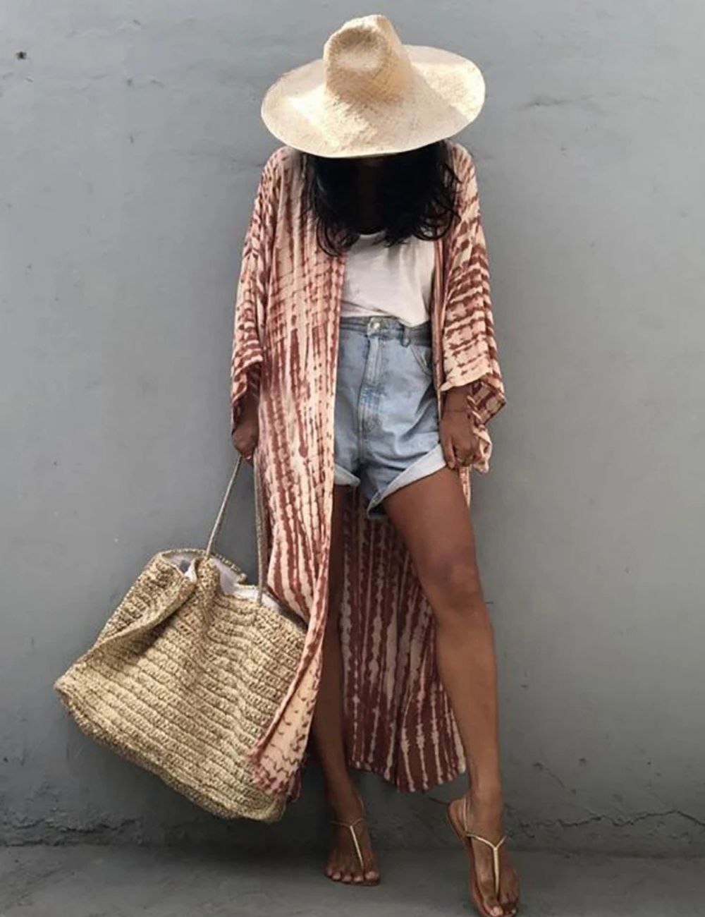Kimono Long | Imprimé Café