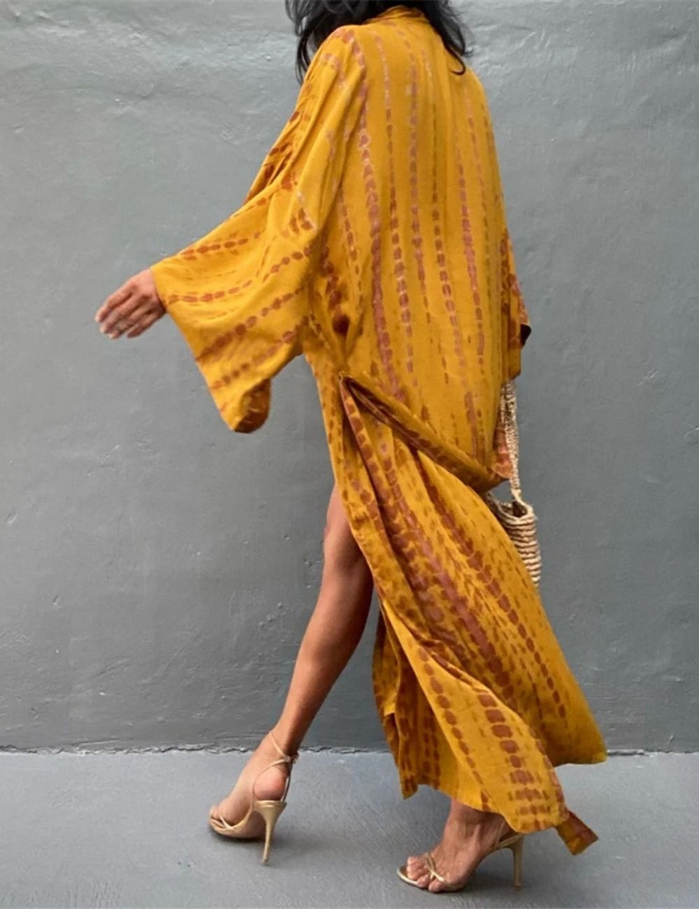 Kimono Long | Imprimé Jaune