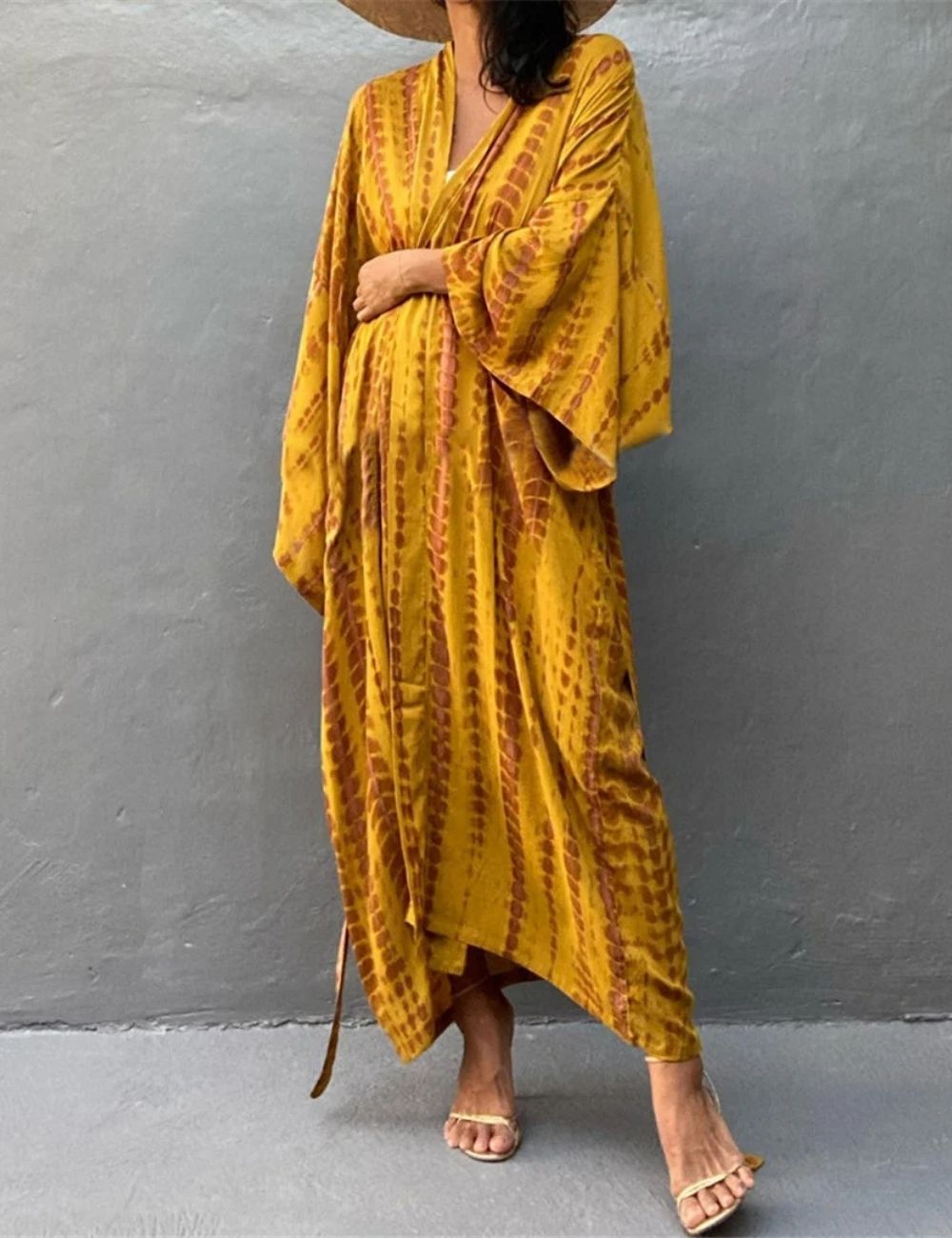 Kimono Long | Imprimé Jaune