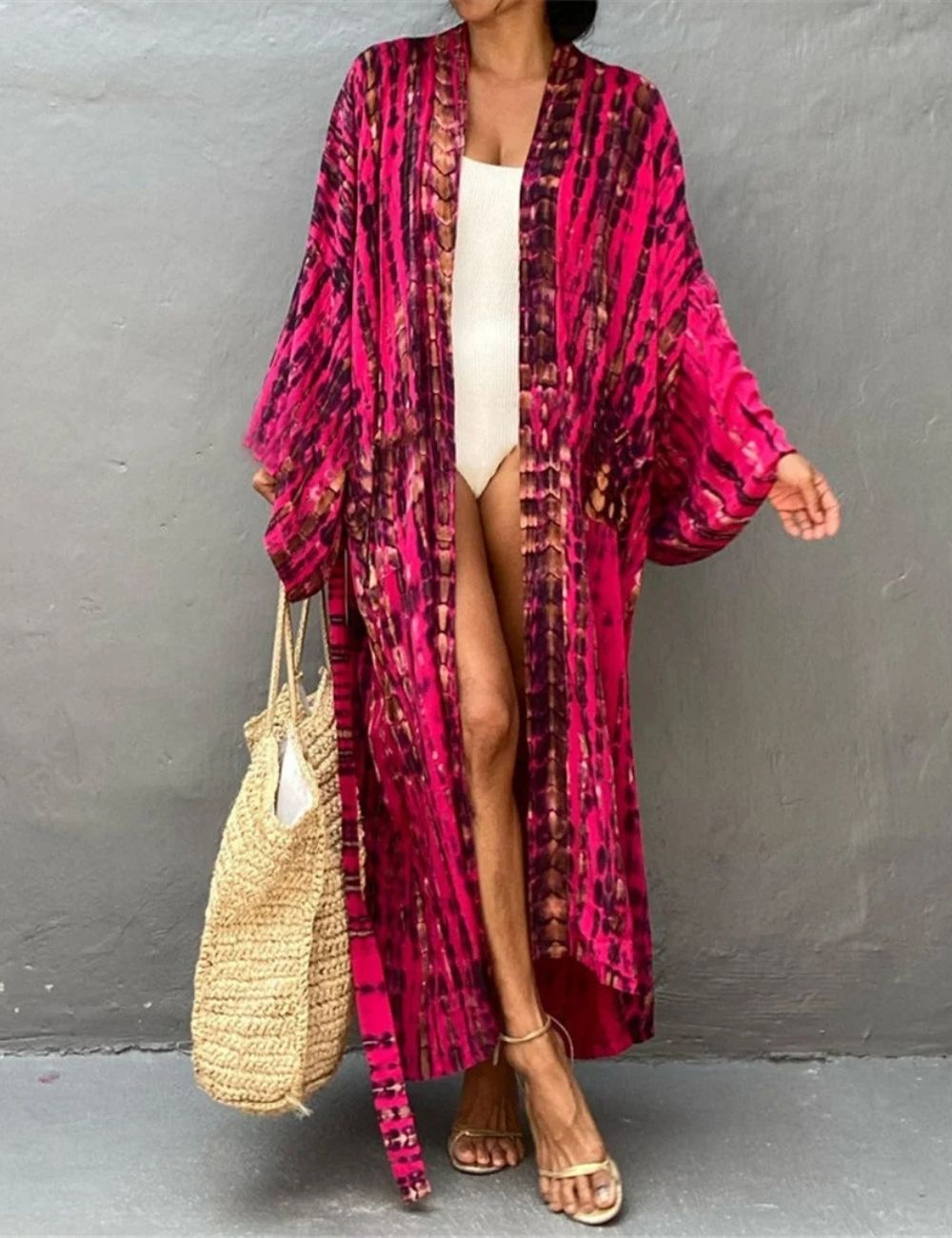Kimono Long | Imprimé Rouge