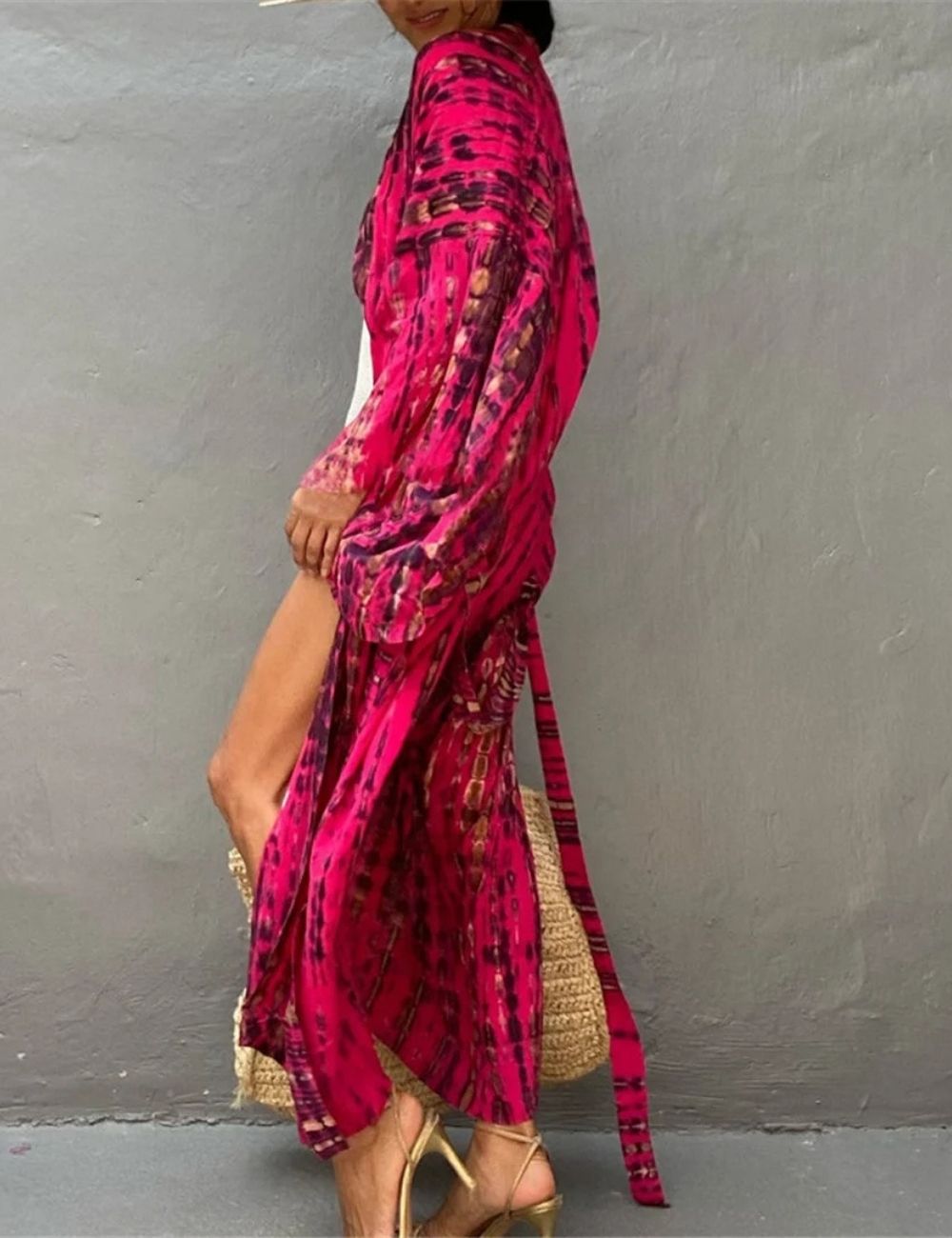 Kimono Long | Imprimé Rouge