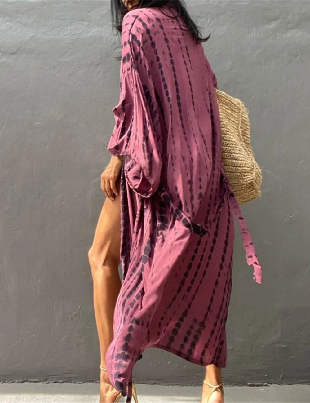Kimono Long | Imprimé Rose
