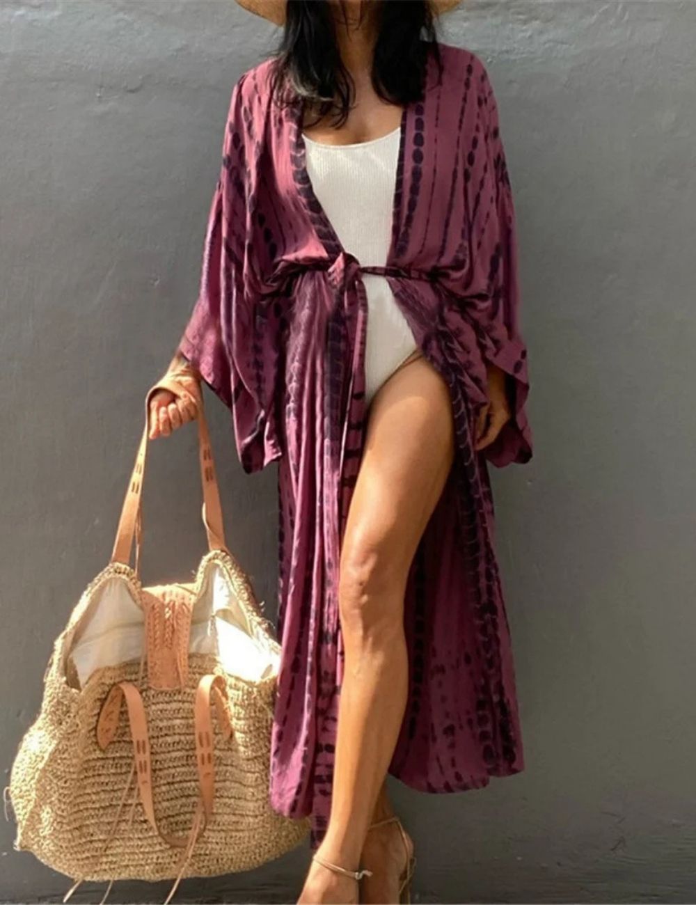 Kimono Long | Imprimé Rose