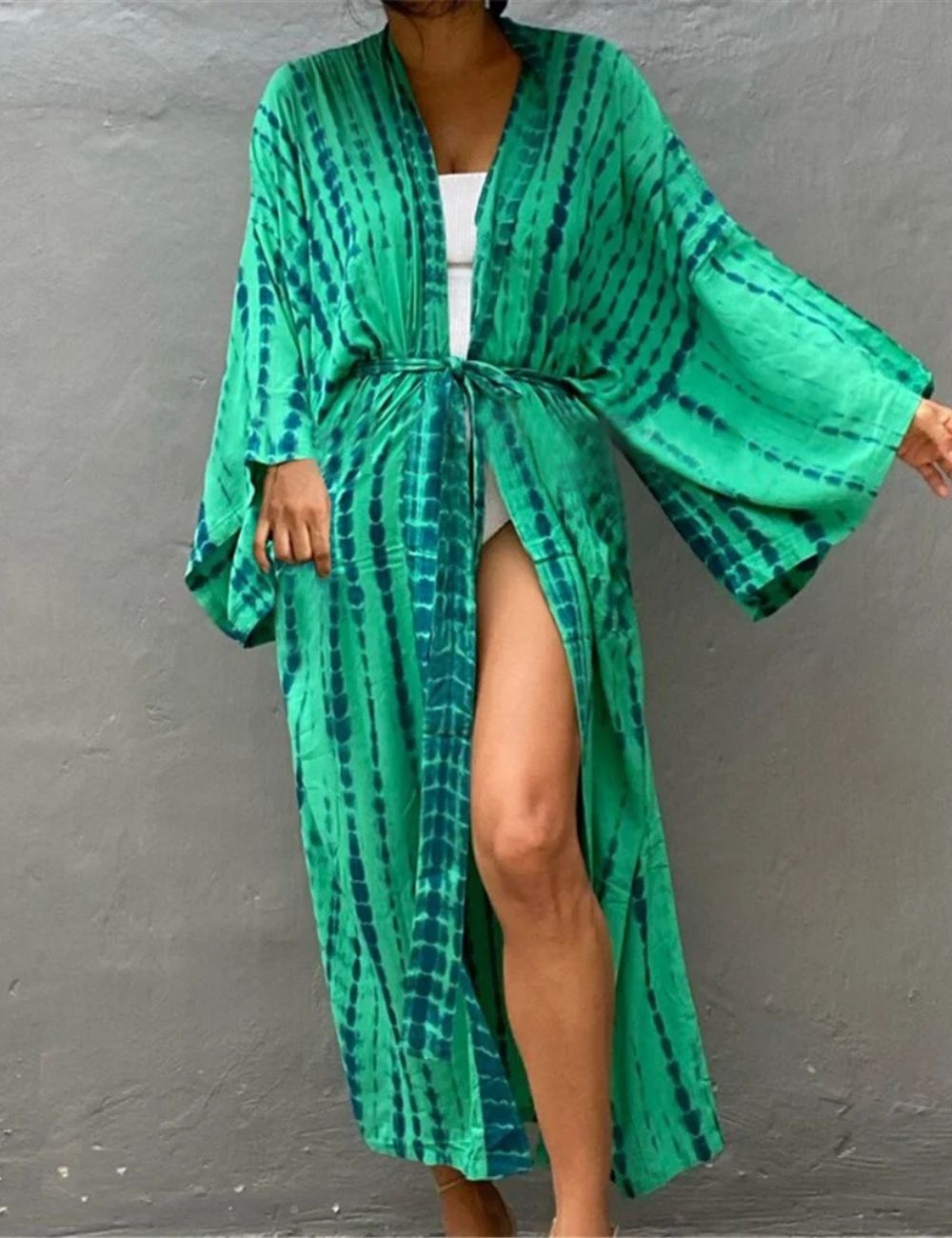 Kimono Long | Imprimé Menthe