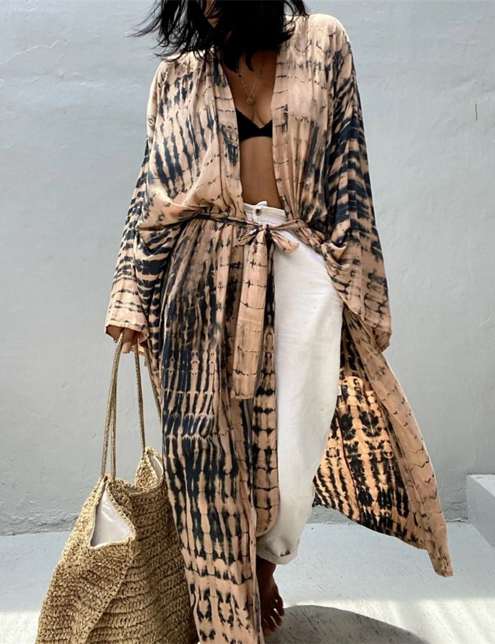 Kimono Long | Imprimé Terracotta