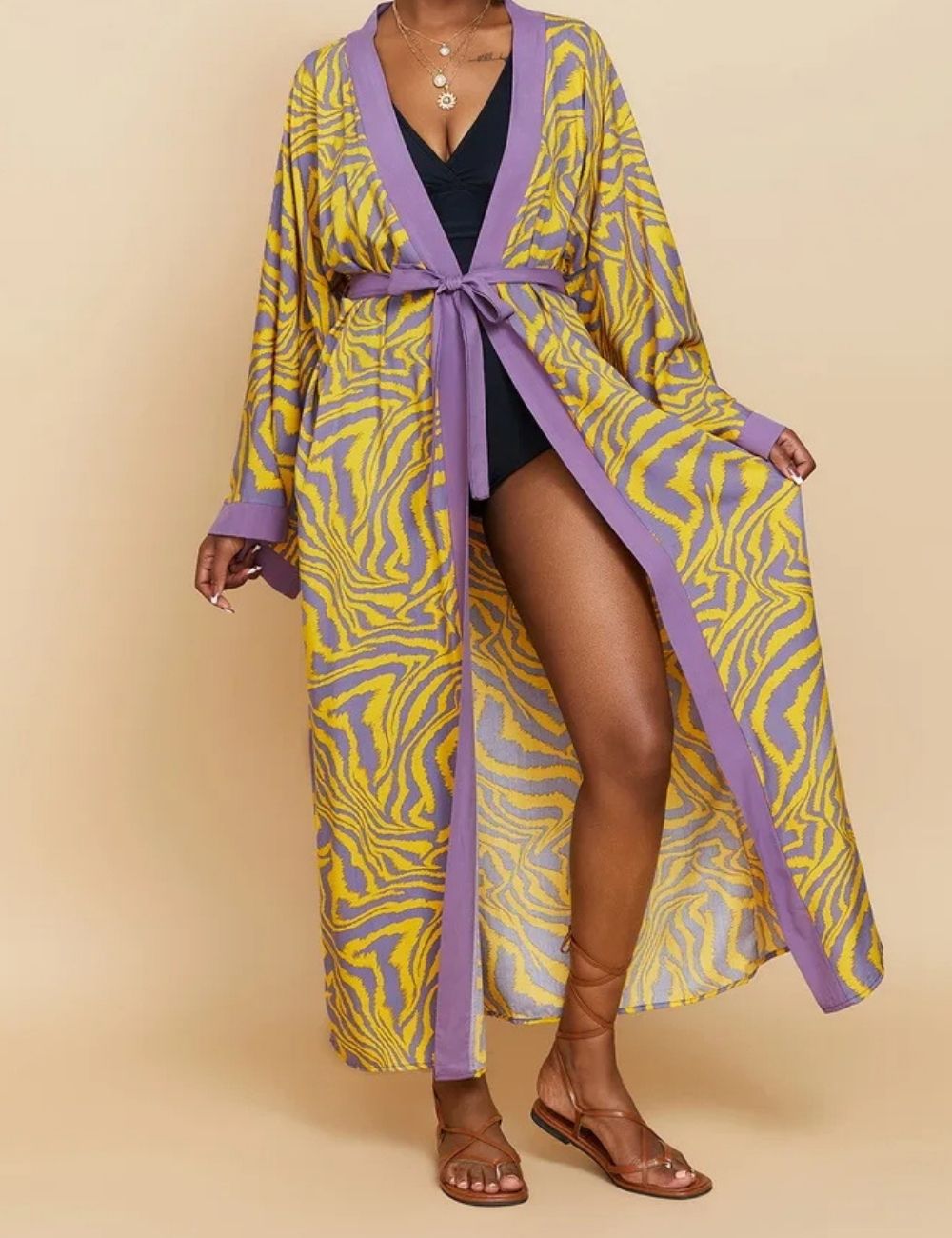Kimono Long | Zebra Jaune