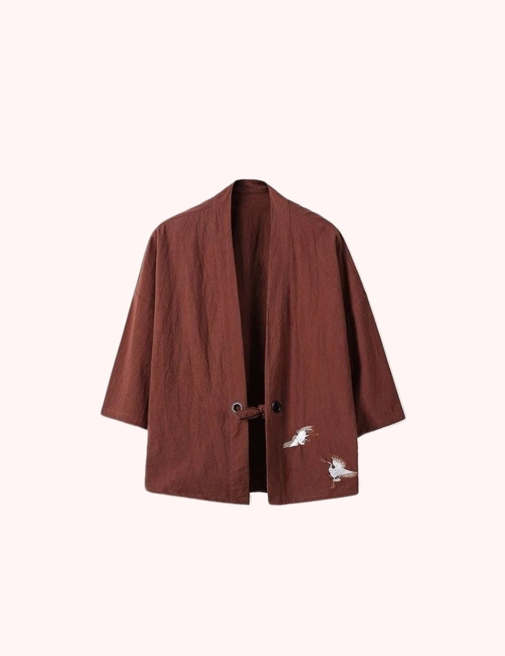 Veste Kimono en Lin | Marron Tengu
