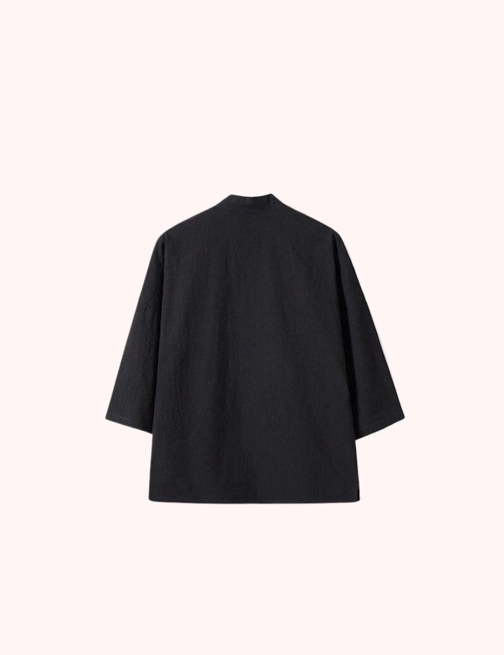 Veste Kimono en Lin | Noir Tsuru