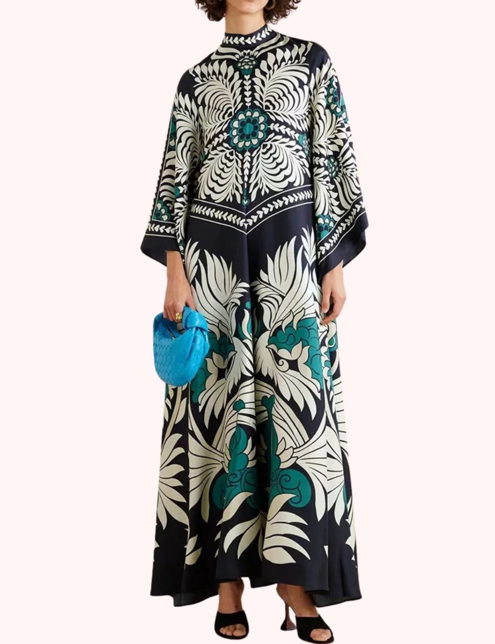 Robe Kimono Réversible | Fleur Bleue