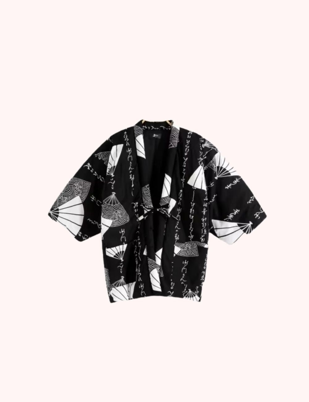 Veste Kimono Noire | Écritures Japonaises