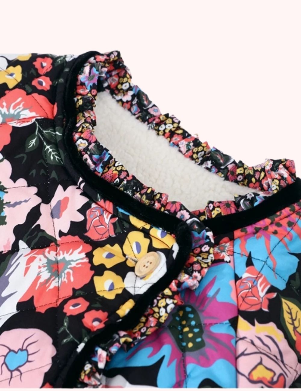 Veste Kimono Matelassée | Fleurs de Printemps