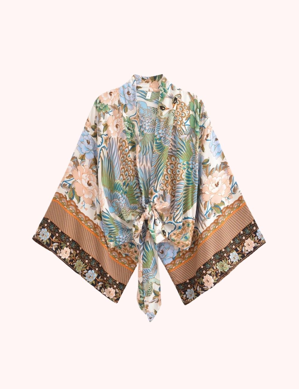 Kimono Court | Fleurs Turquoises