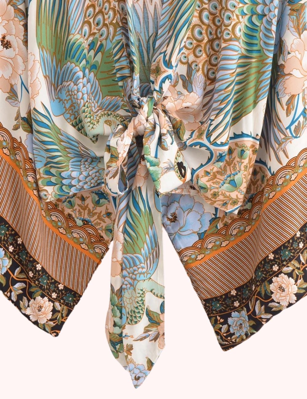Kimono Court | Fleurs Turquoises