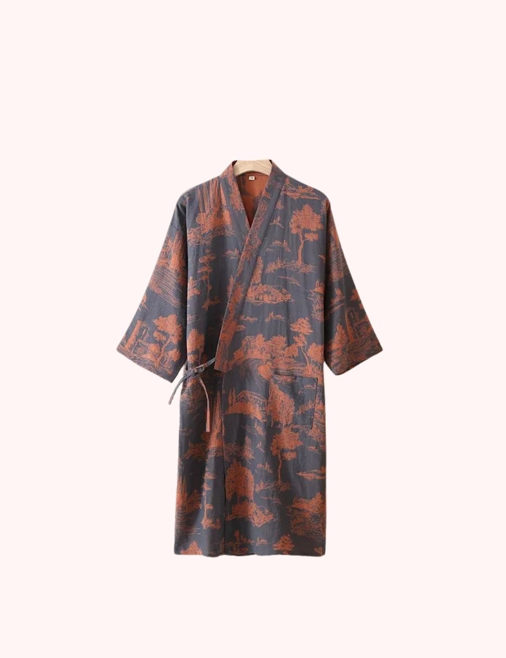 Peignoir Kimono Bleu | Edition Gris d'Automne