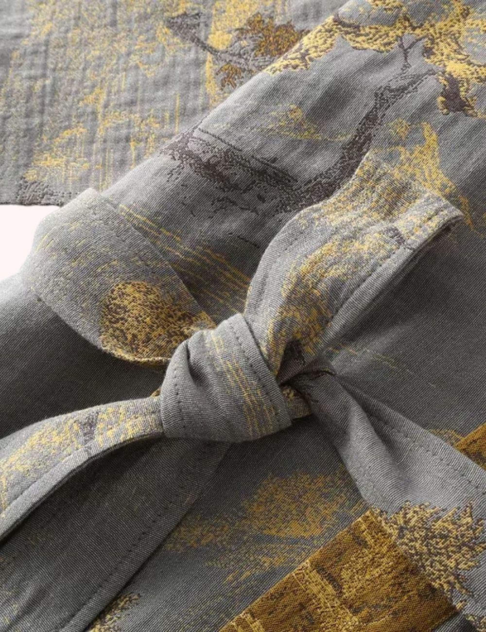Peignoir Kimono Jaune | Arbres Dorés