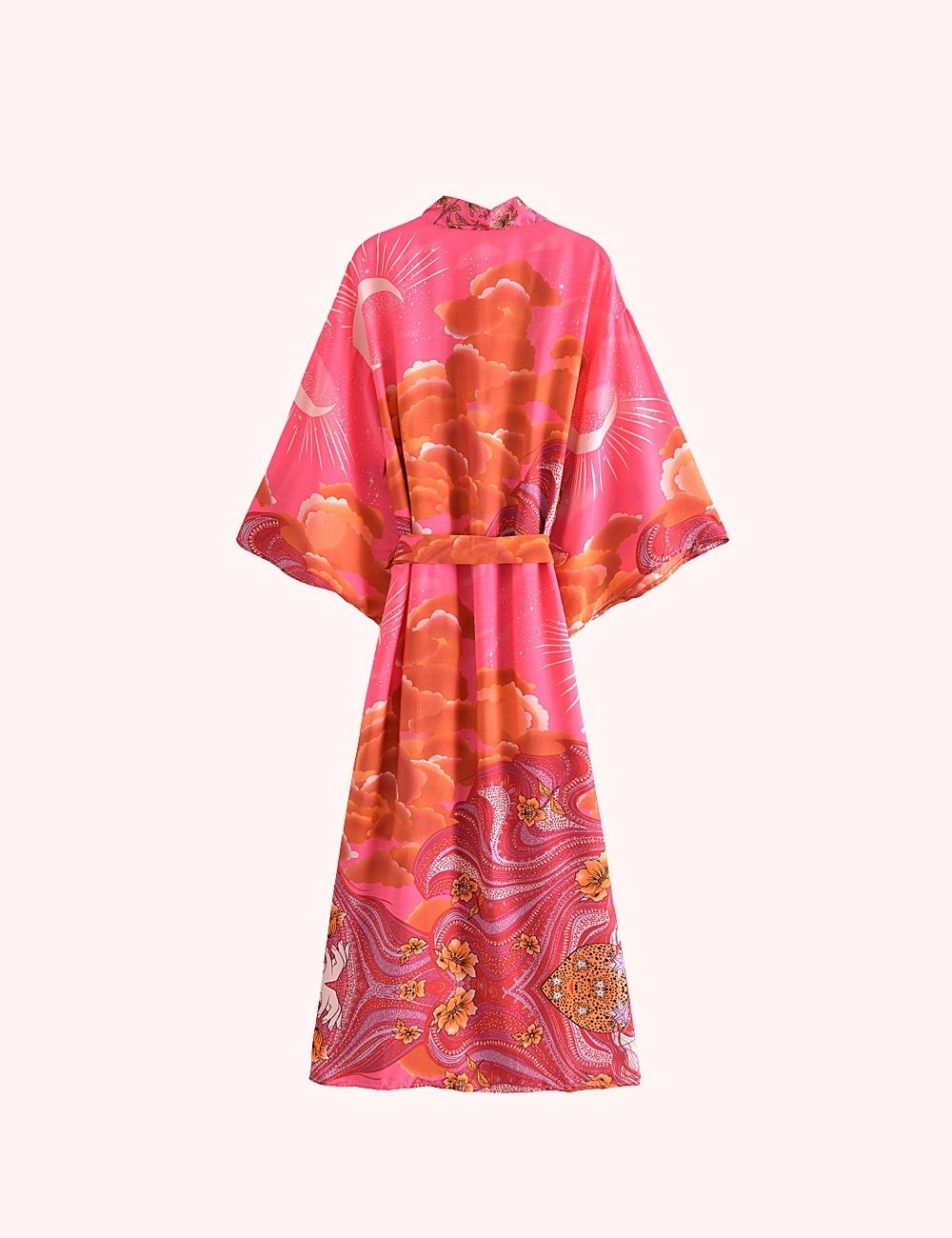 Kimono Long | Bohème Fleurs Rose