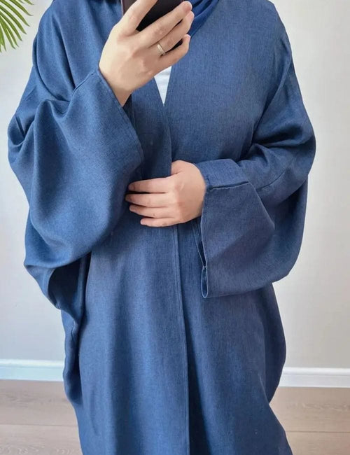 abaya kimono bleu