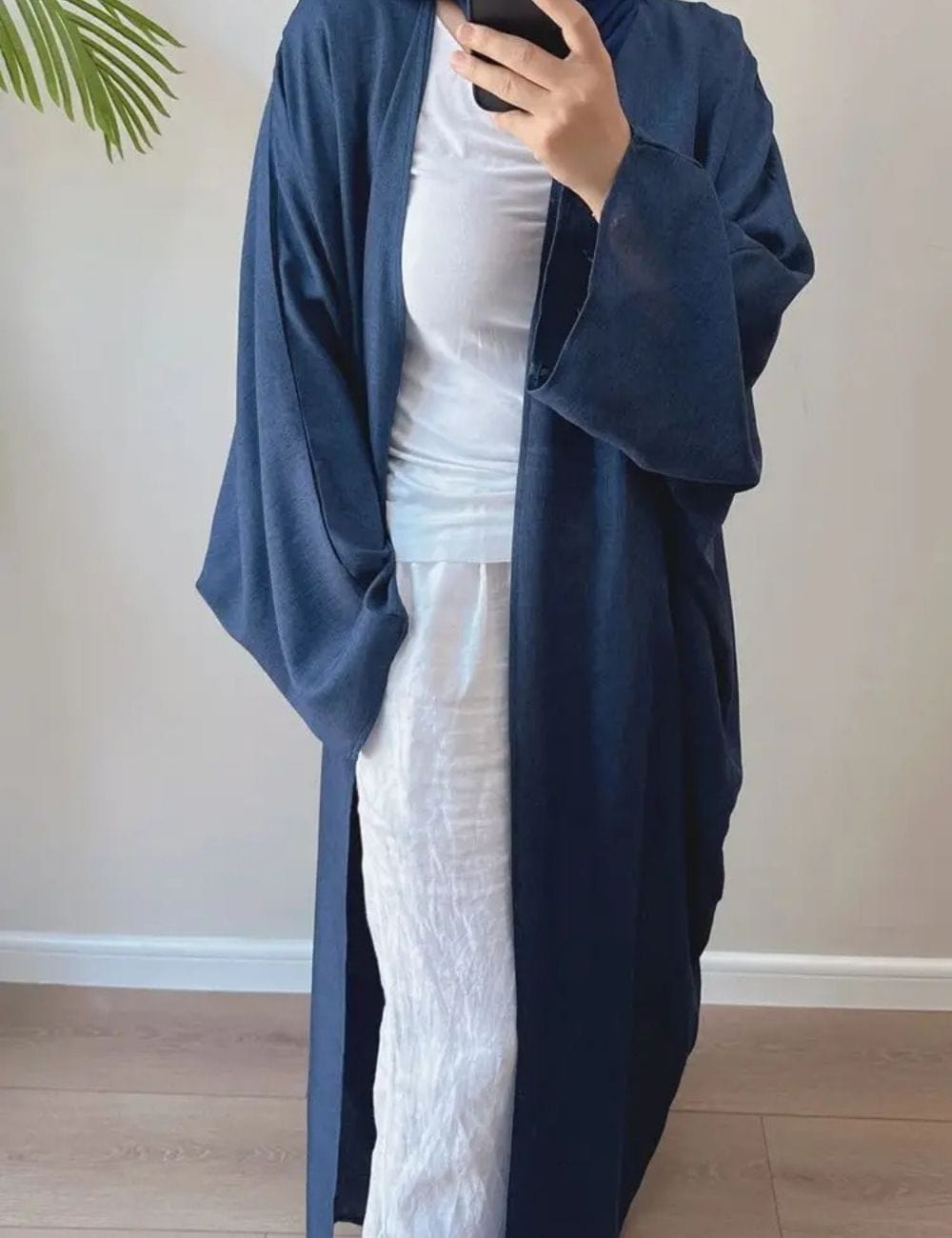 abaya kimono bleu