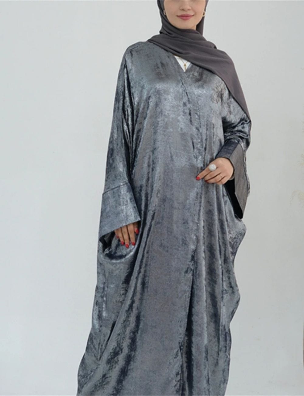 abaya kimono gris
