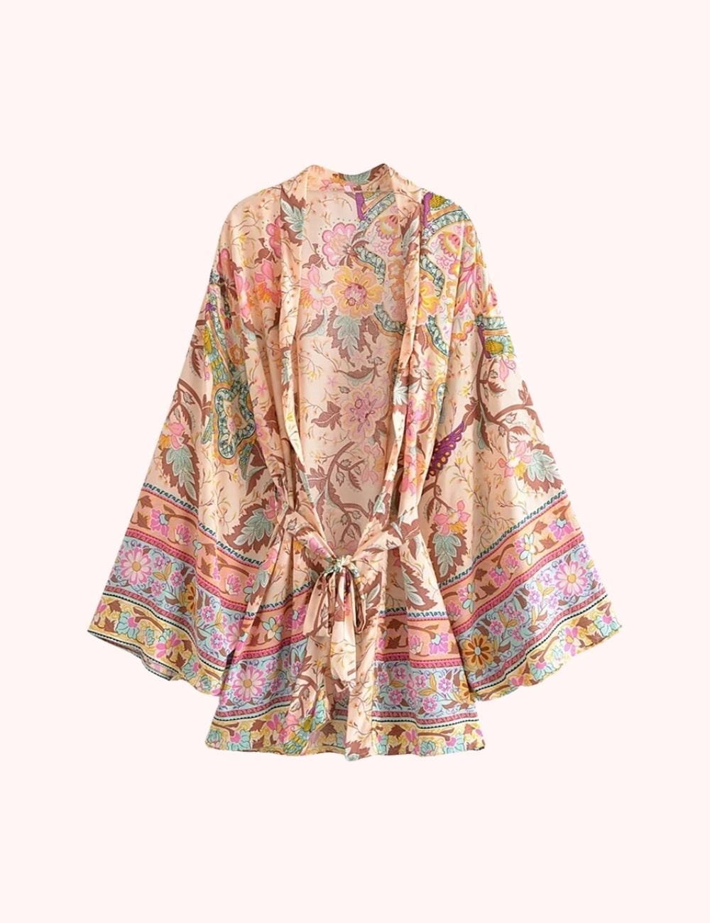 kimono court beige femme​
