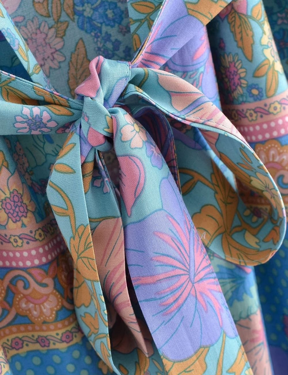 kimono court bleu femme​