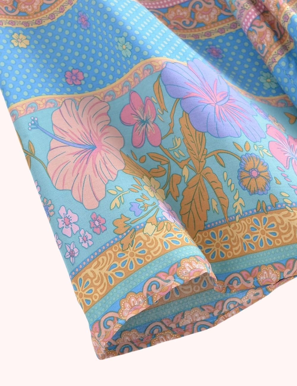 kimono court bleu femme​