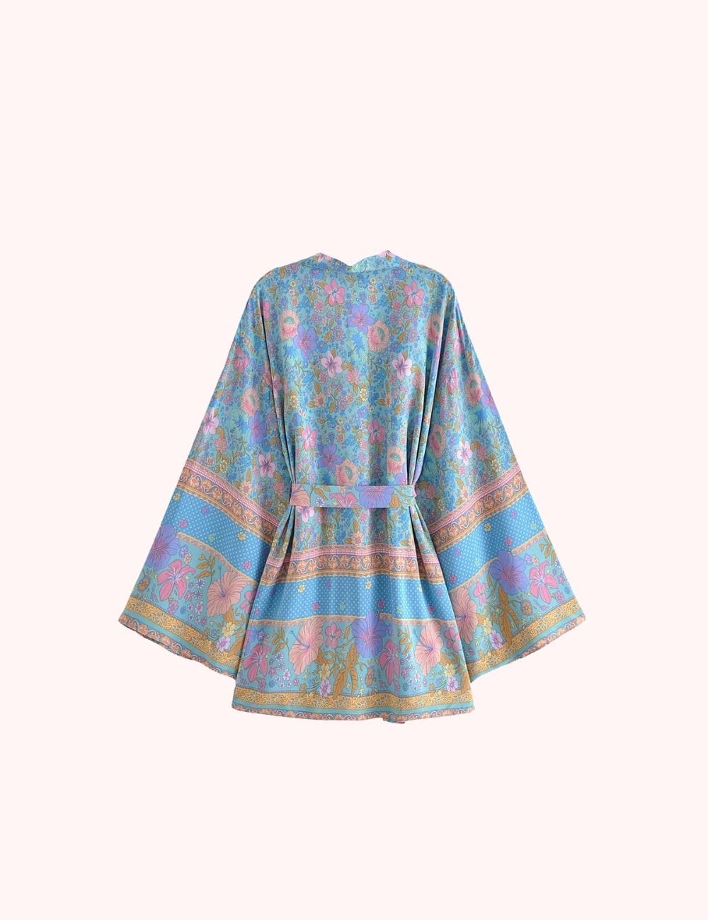 kimono court bleu femme​