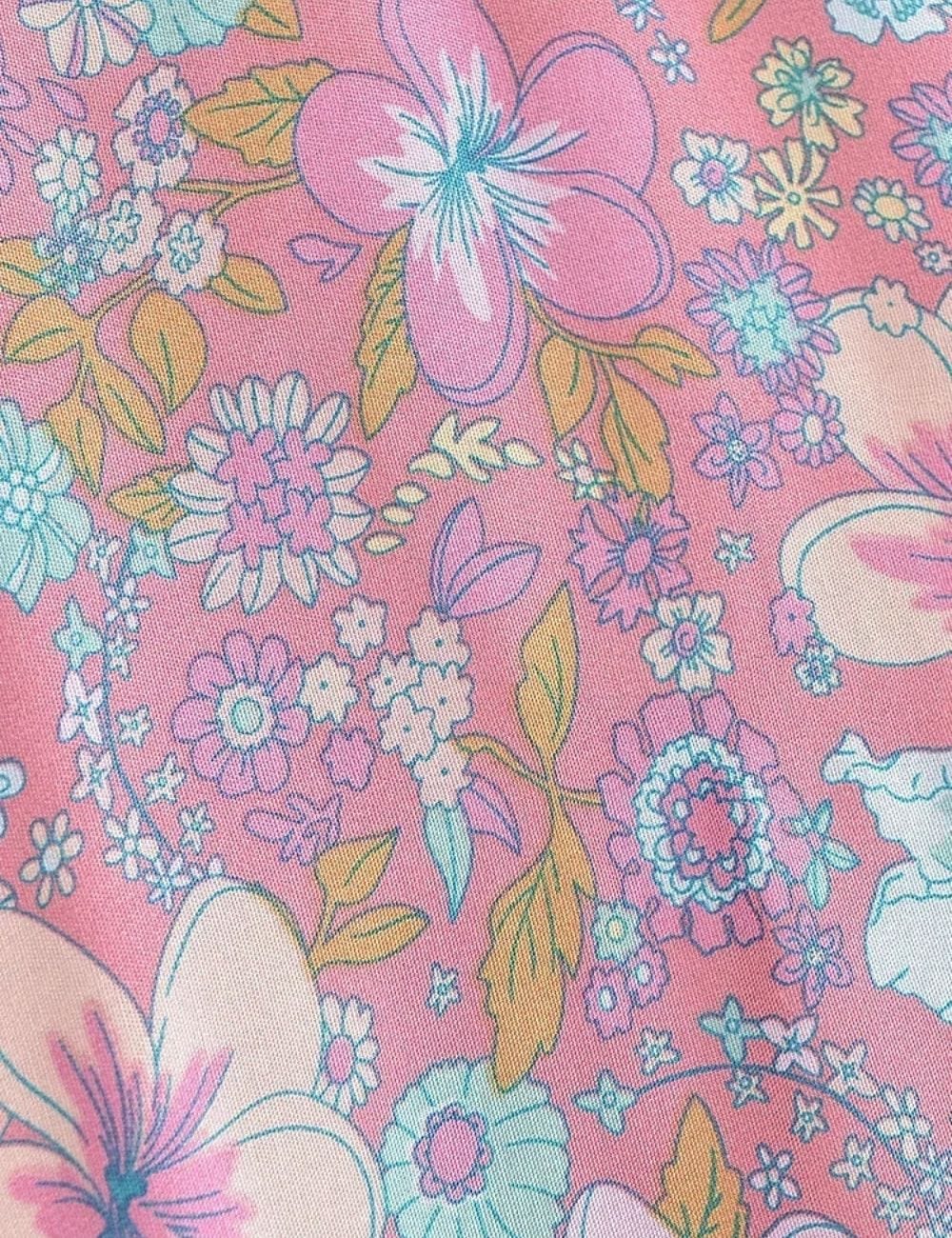 kimono court femme rose avec fleur