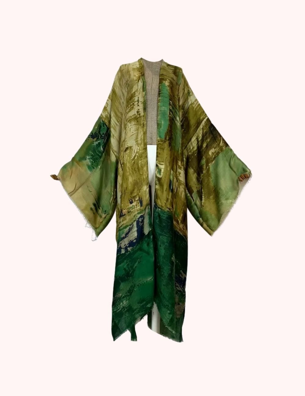 kimono femme long vert