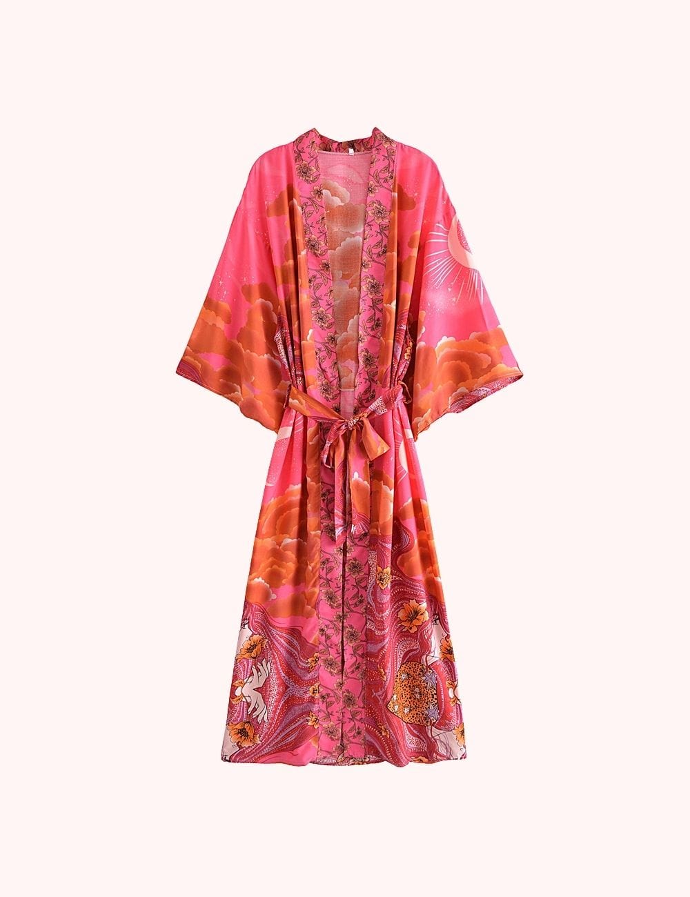 Kimono fleuri long