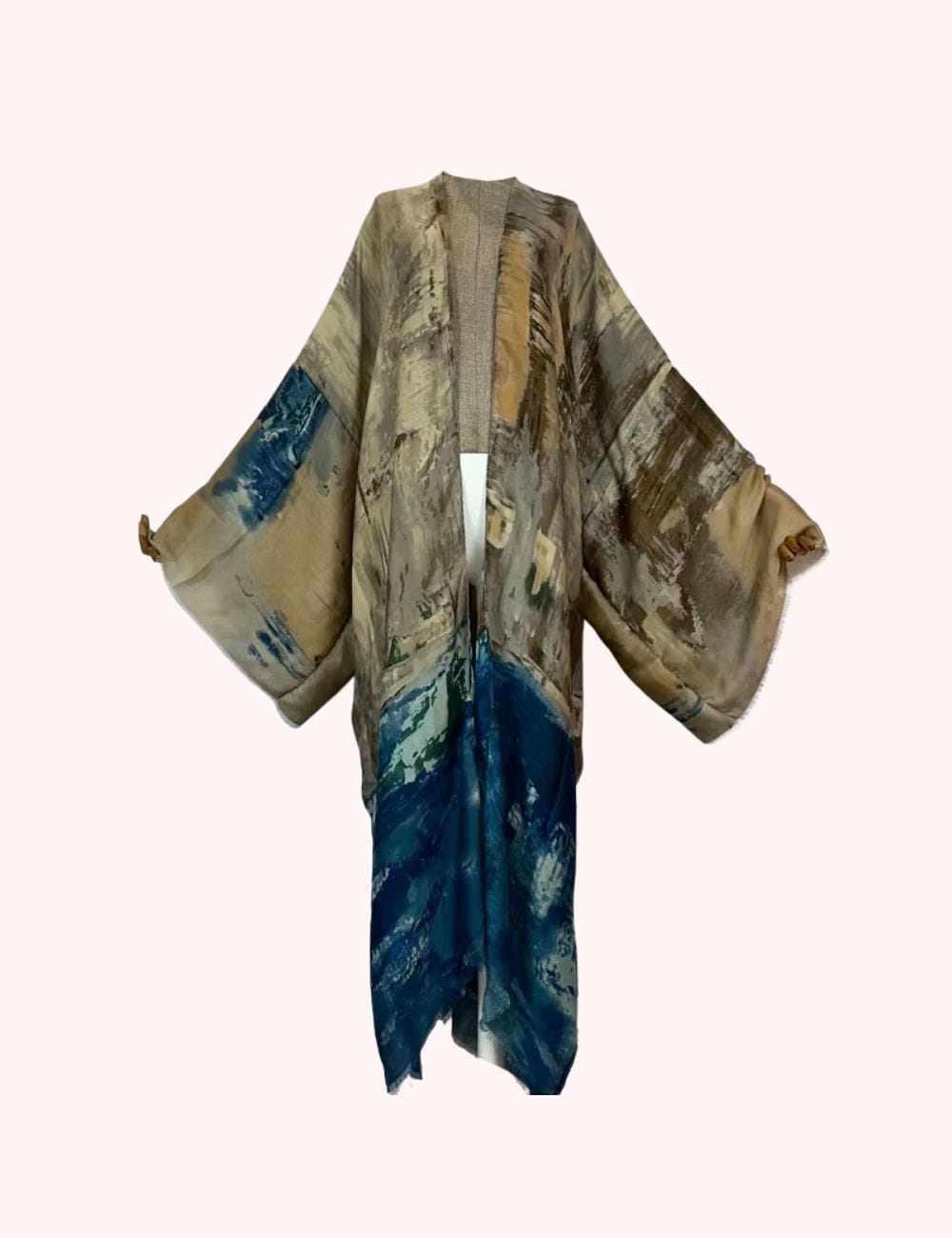 kimono long bleu