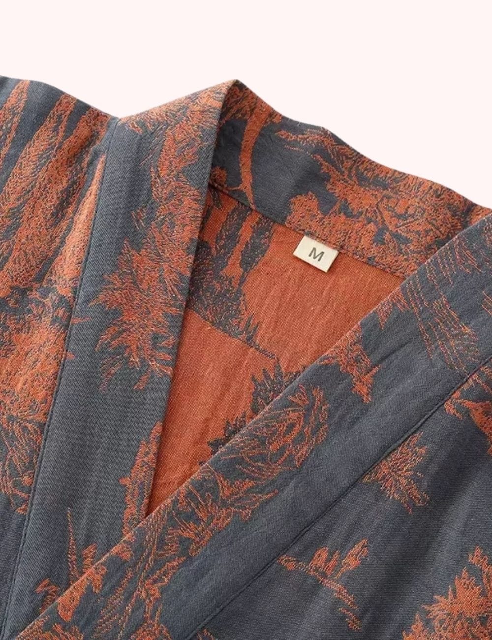 peignoir femme forme kimono coton