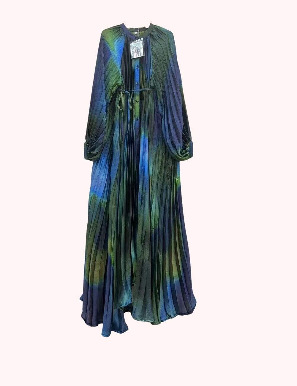 Robe bleu longue style kimono