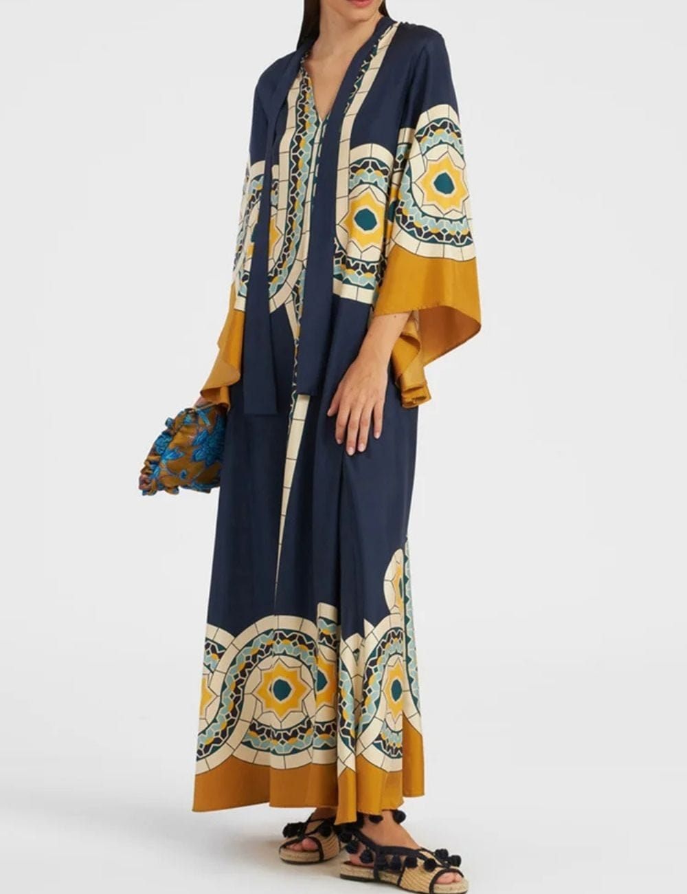 robe kimono bleu