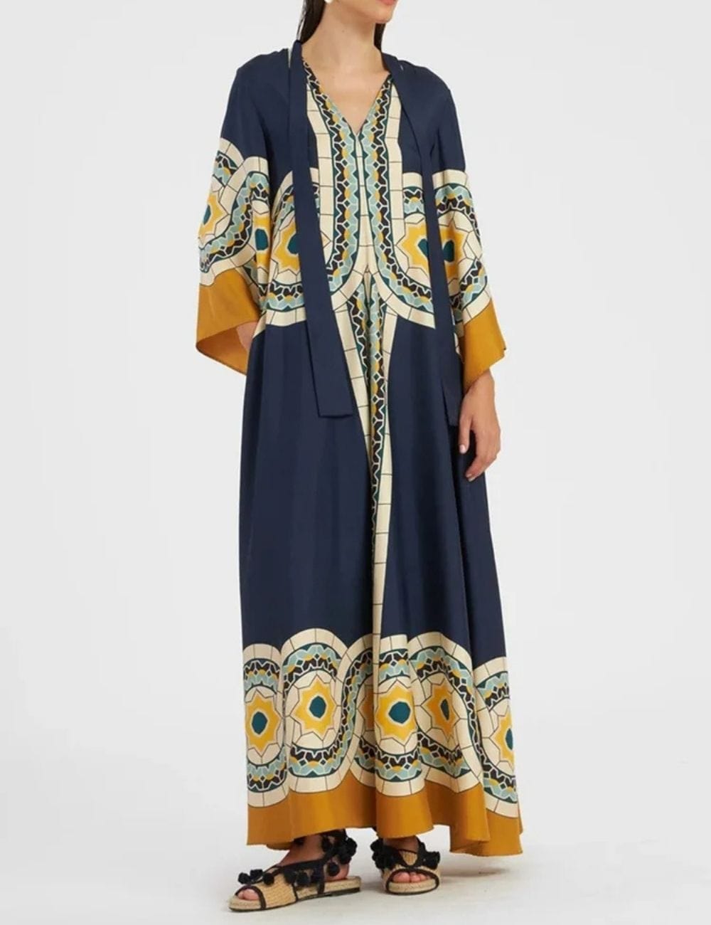 robe kimono bleu