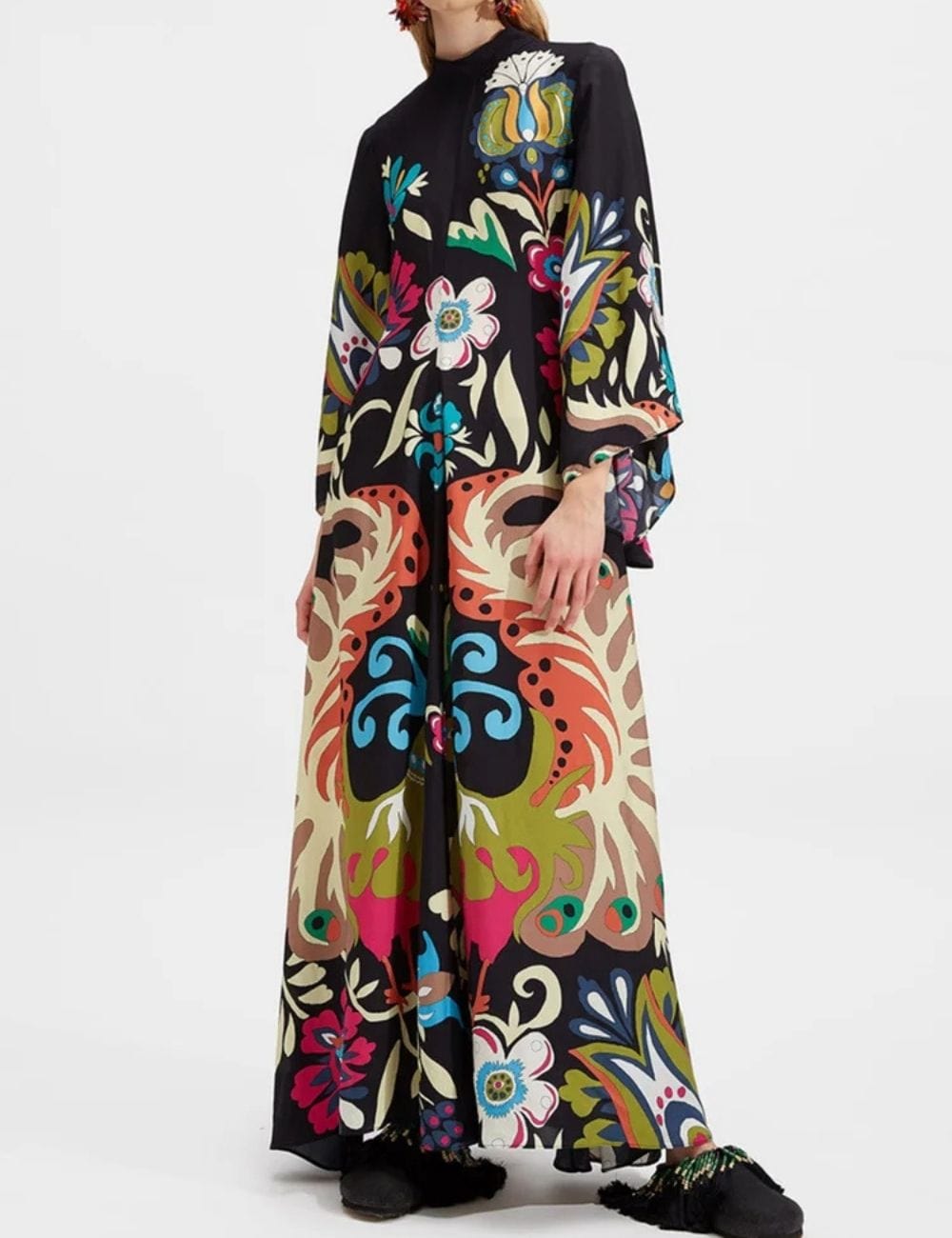 robe kimono longue noire