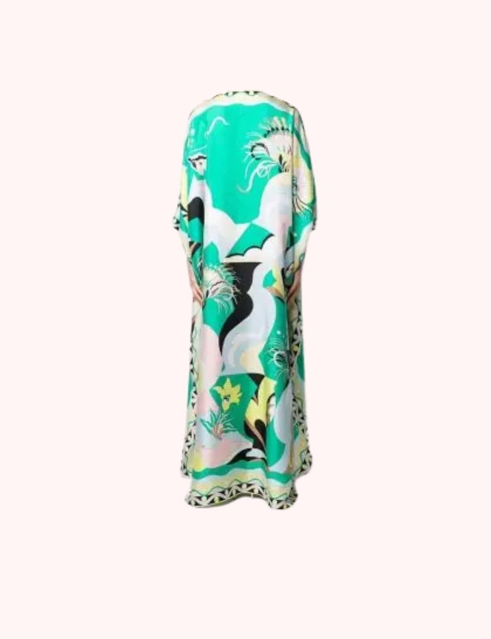 robe kimono soie vert emeraude