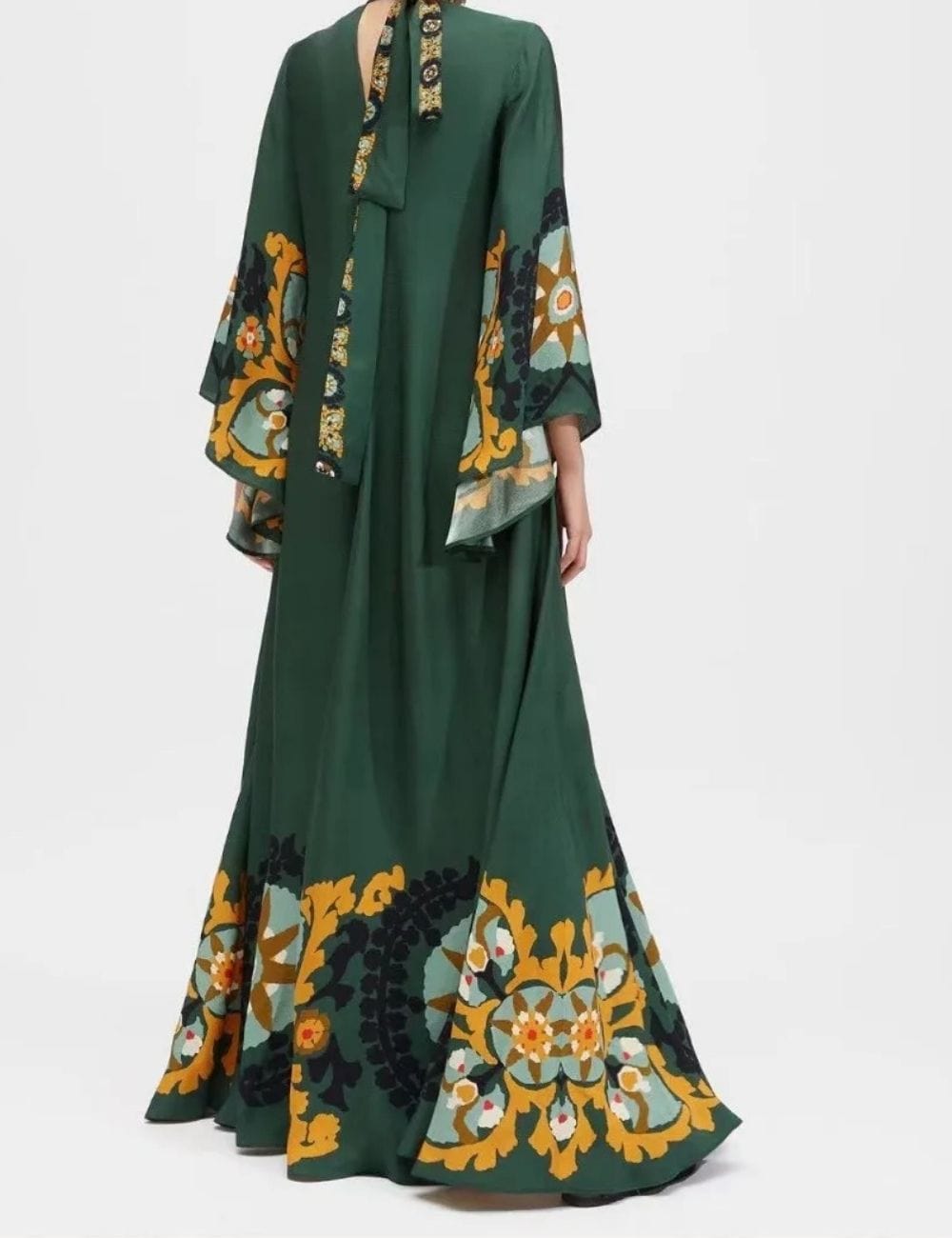 robe longue kimono verte