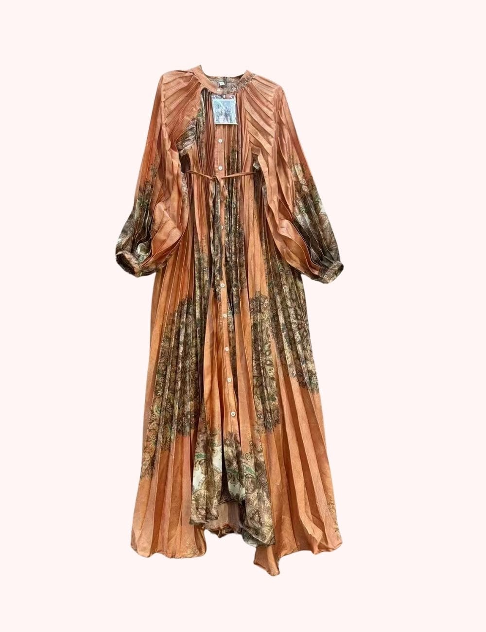 Robe style kimono longue orange