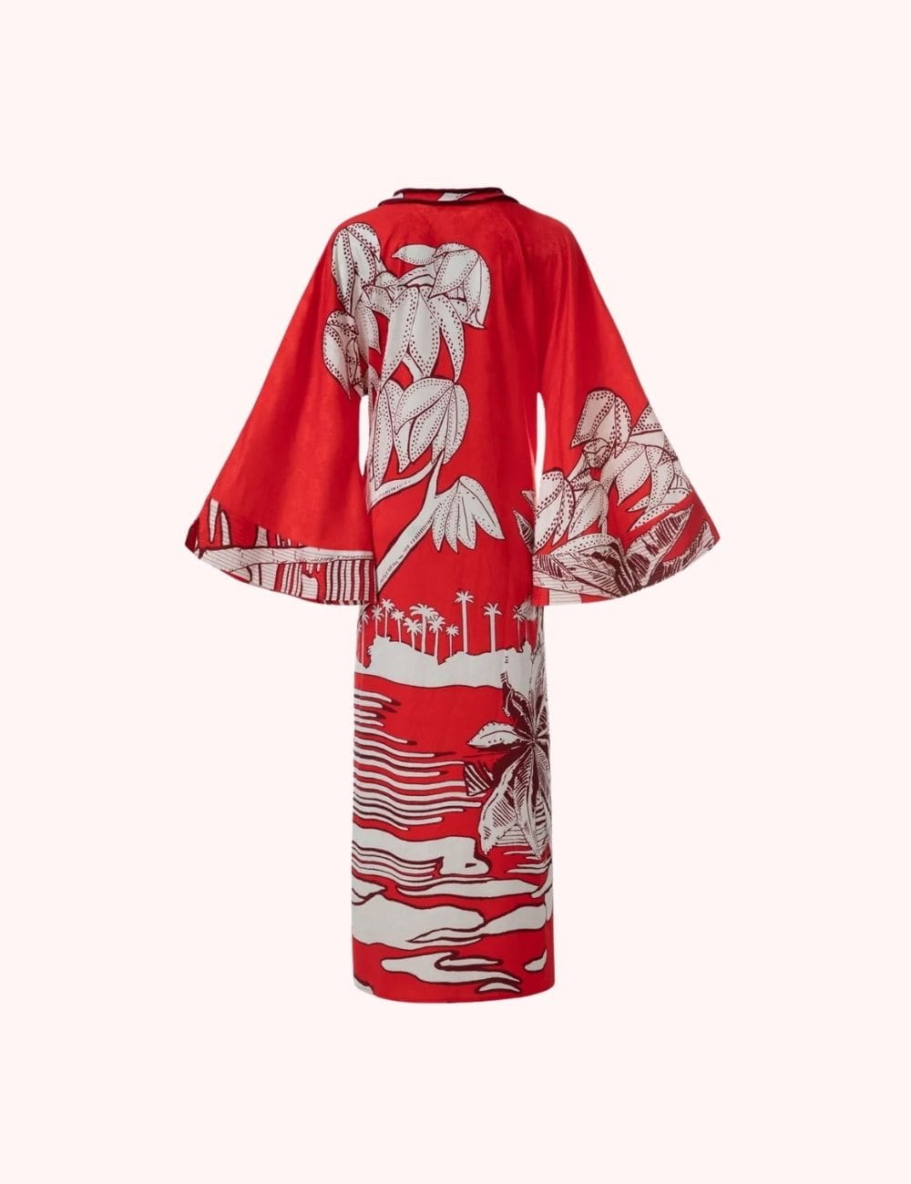 robe style kimono longue rouge