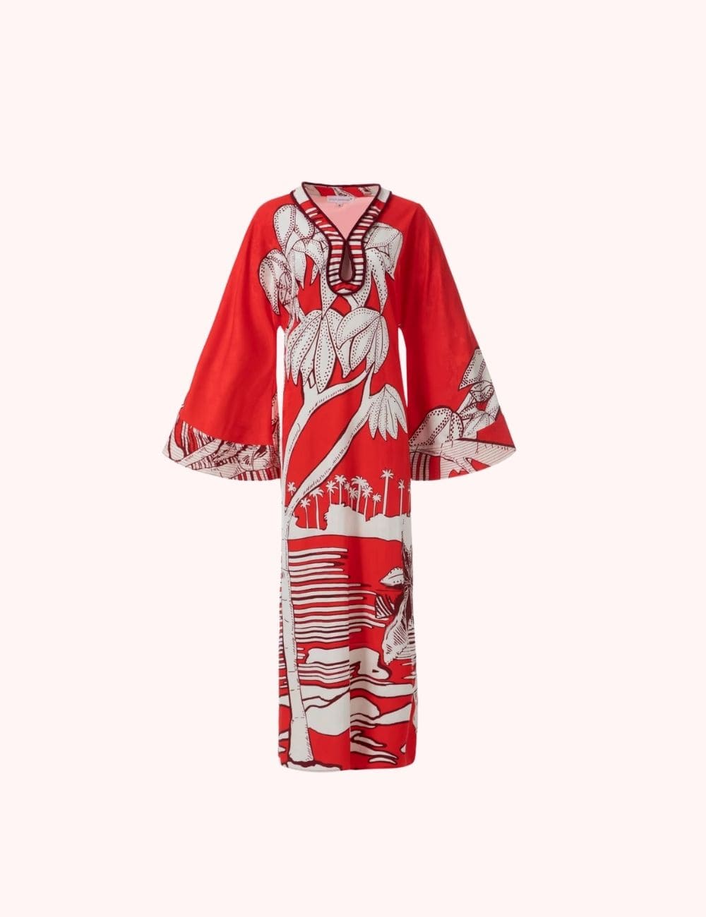 robe style kimono longue rouge